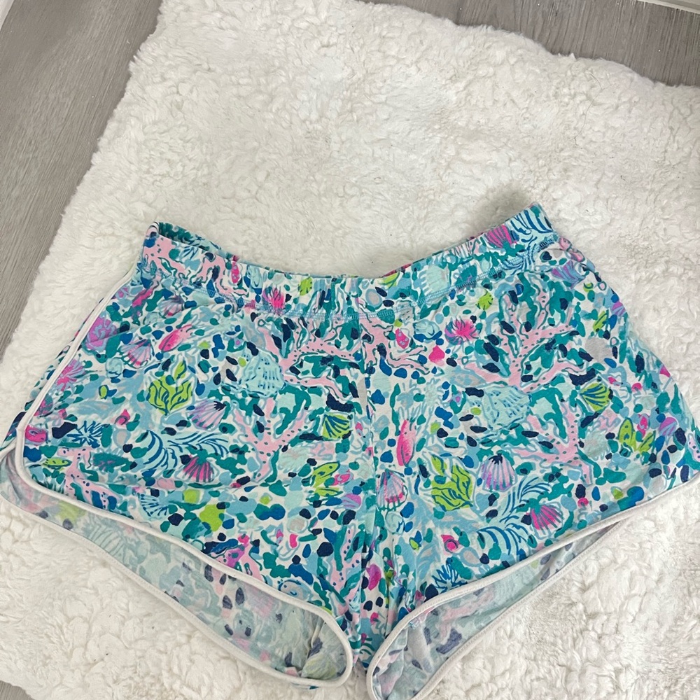Lilly Pulitzer Vibrant Blue and Pink Athletic Shorts